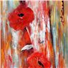 Image 4 : Floral in Vase Large Painting on Canvas Janier Original Art Dealer Sale