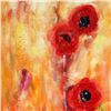Image 4 : Bold Red Floral Canvas Large Original Signed Janier Dealer Sale