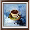 Image 1 : Coffee Cup Blue Textured Painting Abstract Realism Huge Sale Janier