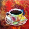 Image 3 : Bold Red Abstract Modern Art Coffee Brew Textured Original Art on Canvas