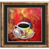 Image 4 : Bold Red Abstract Modern Art Coffee Brew Textured Original Art on Canvas