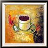 Image 4 : Bright Yellow Coffee Cup Modern Textured Painting on Canvas Janier