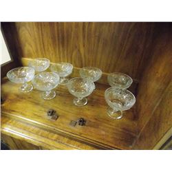 LOT OF CRYSTAL FRUIT BOWLS - 2 SHELVES TTL