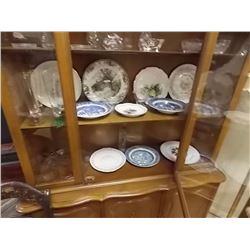 LOT OF ASSORTED - COLECTOR PLATES AND MORE 2 SHELVES