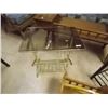 Image 1 : BRASS AND GLASS END TABLE WITH MAGAZINE RACK