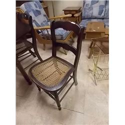 VINTAGE RUSH SEAT CHAIRS - 4 X BID