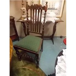 VINTAGE WOOD CARVED CHAIRS - BARLEY TWIST -4 X BID