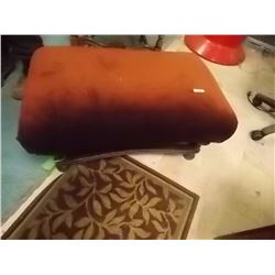 UPHOLSTED FOOT REST / STOOL - RED