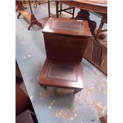 VINTAGE WOOD STEP FULL OF CASSETTE TAPES