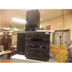STEREO SYSTEM - JVC - 5 DISK CD, CASSETTE PLAYER