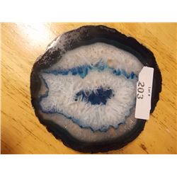 AGATE SLICE - - BLUE AND WHITE