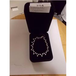 BRACLET SILVER AND SWAROVSKI CRYSTAL - DESIGNED BY MINT - ZIG ZAG - RETAIL APPROX. $138.00