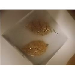 EARINGS - GOLD OVER LEAFS - SHEPHERD HOOKS