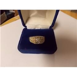 RING - GOLD TONE - LARGE - HAS ROOM TO ADD STONE OF YOUR CHOICE