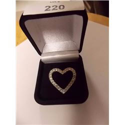 PENDANT - LARGE RHINESTONE STUDDED HEART