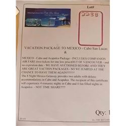 VACATION PACKAGE TO MEXICO - Cabo San Lucas & MEXICO - Cabo and Acapulco Package - INCLUDES COMPANIO