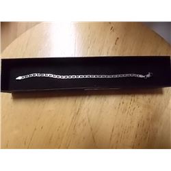 BRACELET - 925 STERLING SILVER LINKED BRACELT - NEEDS CLASP REPAIRED