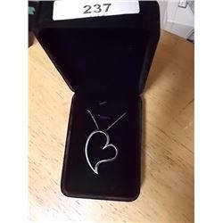 PENDANT AND CHAIN - LARGE STERLING SILVER HEART PENDANT ON CHAIN
