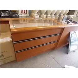 WOODEN SHOW CASE WITH GLASS TOP