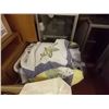 Image 1 : BOX OF MATERIAL, BLANKETS AND MORE