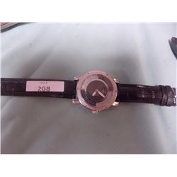WATCH - NEW MAN'S DIAMOND KING WATCH WITH 6 DIAMONDS - WORKING - RETAIL $300 - BLACK