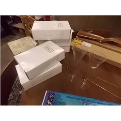 NEW GLASS CHAMPAGNE FLUTES -10 GLASSES TTL TOTALING 6 PER LOT