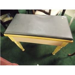 TALL BENCH WITH LEATHER TOP