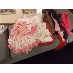 BOX OF HAND CRAFTED DOILIES