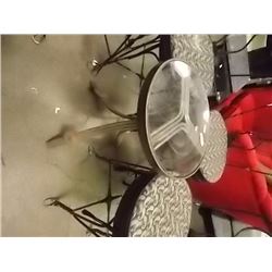 HEAVY WROUGHTIRON ROUND SIDE TABLE WITH GLASS TOP