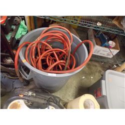 GARBAGE PAIL WITH AIR HOSE & HYDRAULIC HOSE