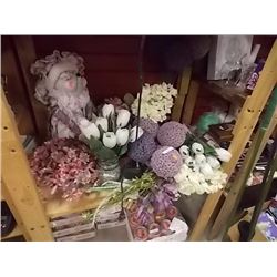 SHELF LOT - VASES  - FLOWERS AND MORE