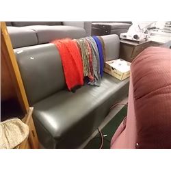 GREEN LEATHER BENCH