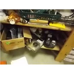SHELF LOT SHAW TV REMOTES - HEAD PHONES AND MORE