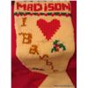 Image 2 : Hand Knit 'I Love Barbie' Christmas Stocking