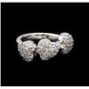 Image 2 : 0.89 ctw Pave Round Diamond Heart Ring - 14KT White Gold