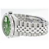 Image 5 : Rolex Stainless Steel Green Index Pyramid Diamond DateJust Men's Watch