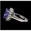 Image 3 : 5.44 ctw Tanzanite and Diamond Ring - 14KT White Gold