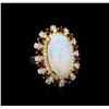 Image 1 : 8.19 ctw Opal, Ruby and Diamond Ring - 14KT Yellow Gold