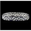 Image 2 : 18KT White Gold 9.52 ctw Sapphire and Diamond Bracelet