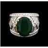 Image 2 : 14KT White Gold 6.63 ctw Emerald and Diamond Ring