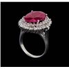 Image 4 : GIA Cert 5.86 ctw Ruby and Diamond Ring - 14KT White Gold