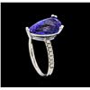 Image 4 : 5.31 ctw Tanzanite and Diamond Ring - 14KT White Gold