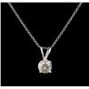 Image 1 : 0.79 ctw Diamond Pendant With Chain - 14KT White Gold