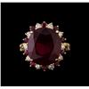 Image 2 : 14KT Yellow Gold 15.25 ctw Ruby and Diamond Ring