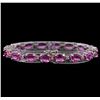 Image 2 : 19.75 ctw Pink Sapphire and Diamond Bracelet - 14KT White Gold