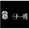 Image 2 : 14KT White Gold 1.22 ctw Diamond Solitaire Earrings