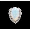 Image 2 : 8.65 ctw Opal and Diamond Ring - 14KT White Gold