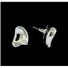 Image 2 : Asymmetric Nugget Post Earrings - Rhodium Plated