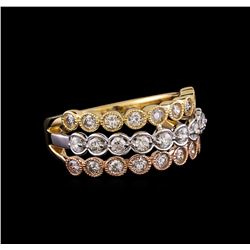 1.05 ctw Diamond Ring - 14KT Tri Color Gold