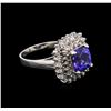 2.80 ctw Tanzanite and Diamond Ring - 14KT White Gold